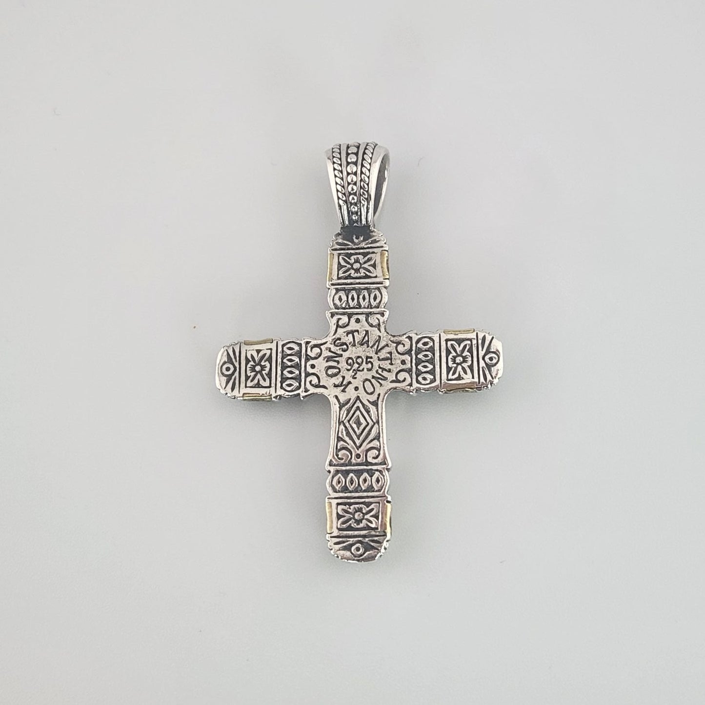 Konstantino Sterling Silver 925 & Bronze Large Cross Pendant