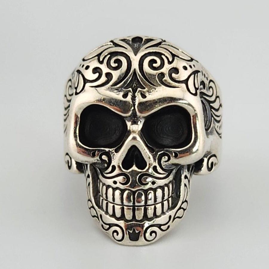 King Baby Sterling Silver Skull Ring Movable Jaw Size 12 Men's